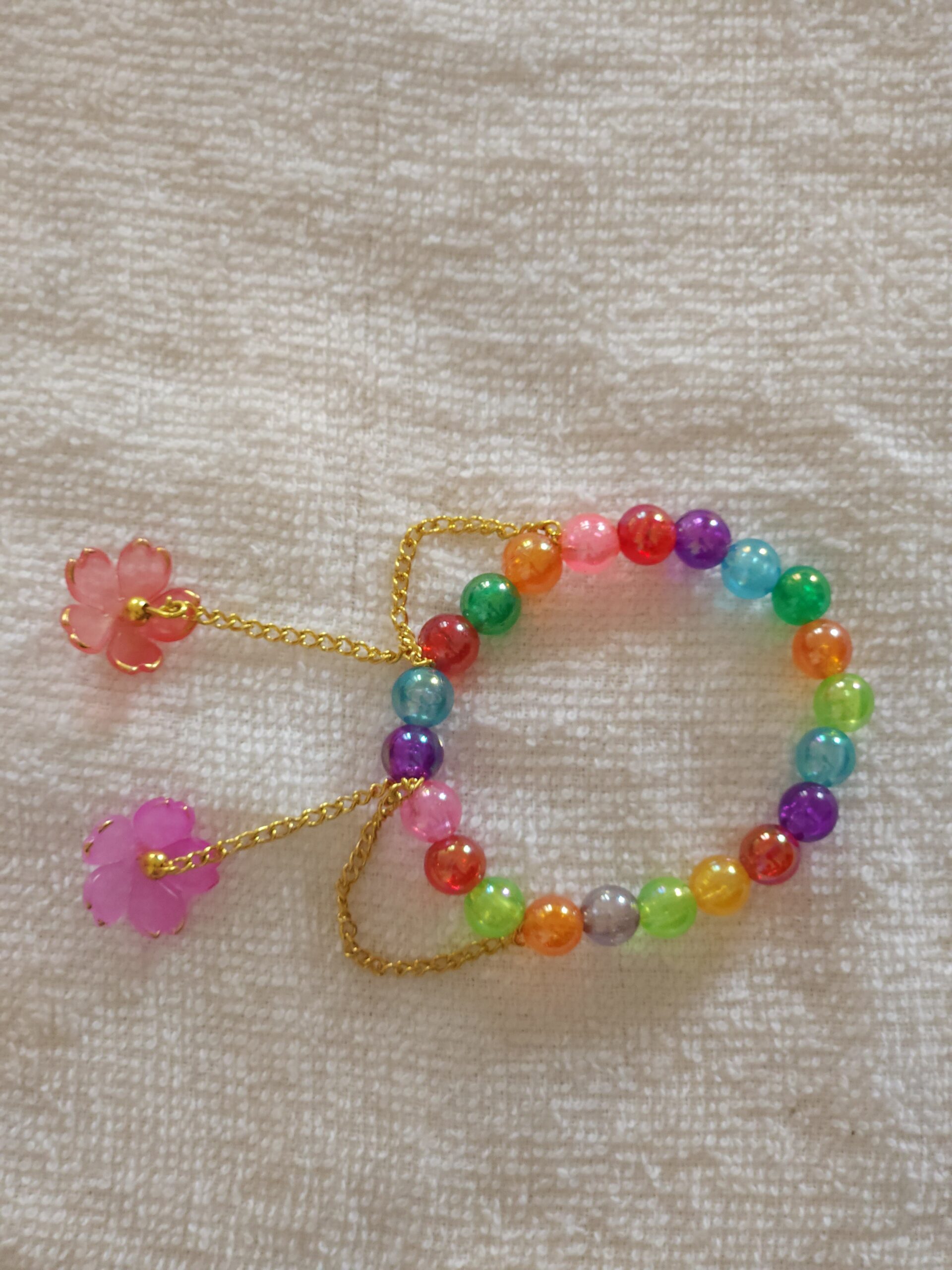 Vibrant Rainbow Floral Handmade Budget Friendly Bracelet