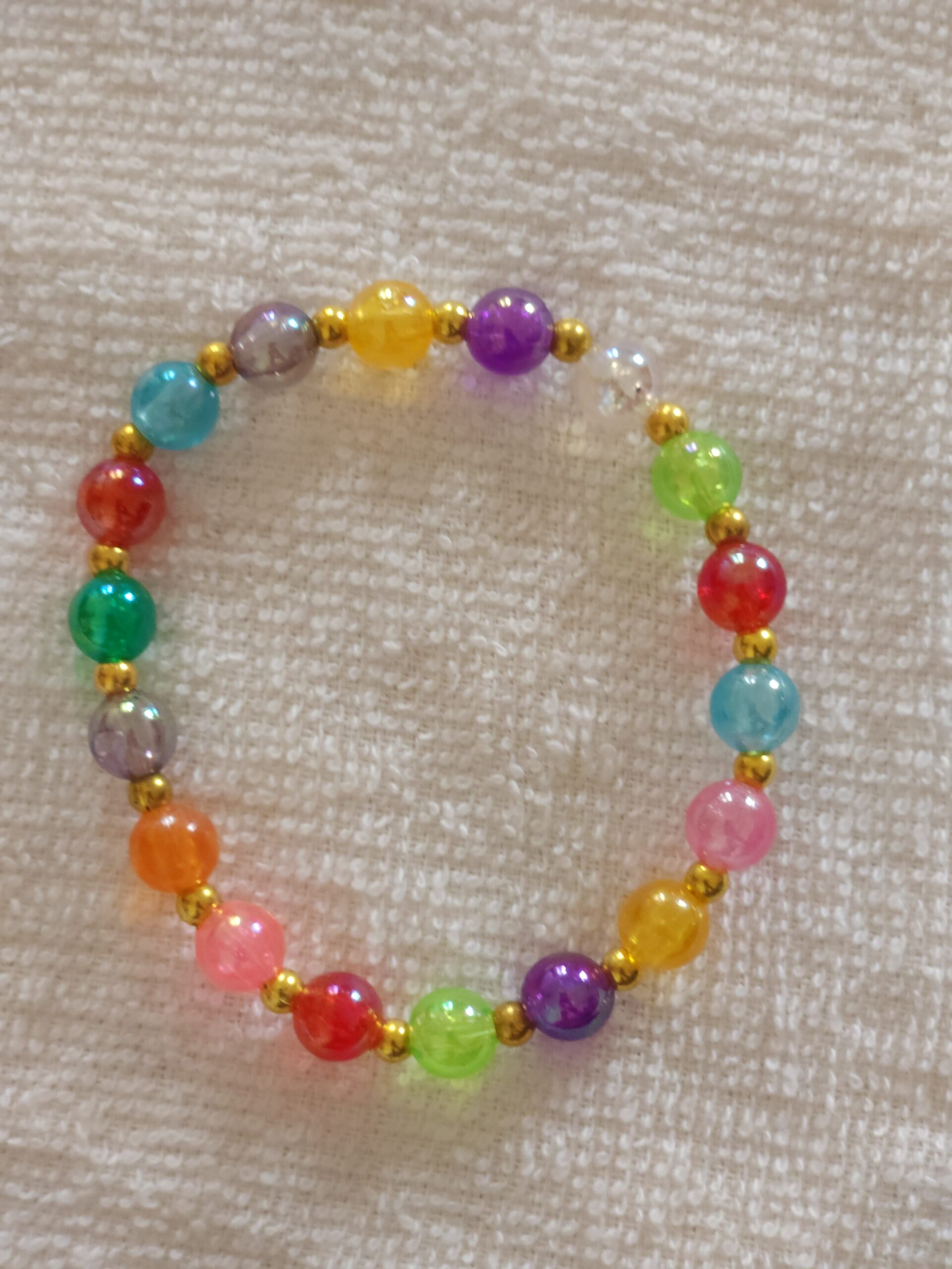 Golden Rainbow Crackle Handmade Budget Friendly Bracelet