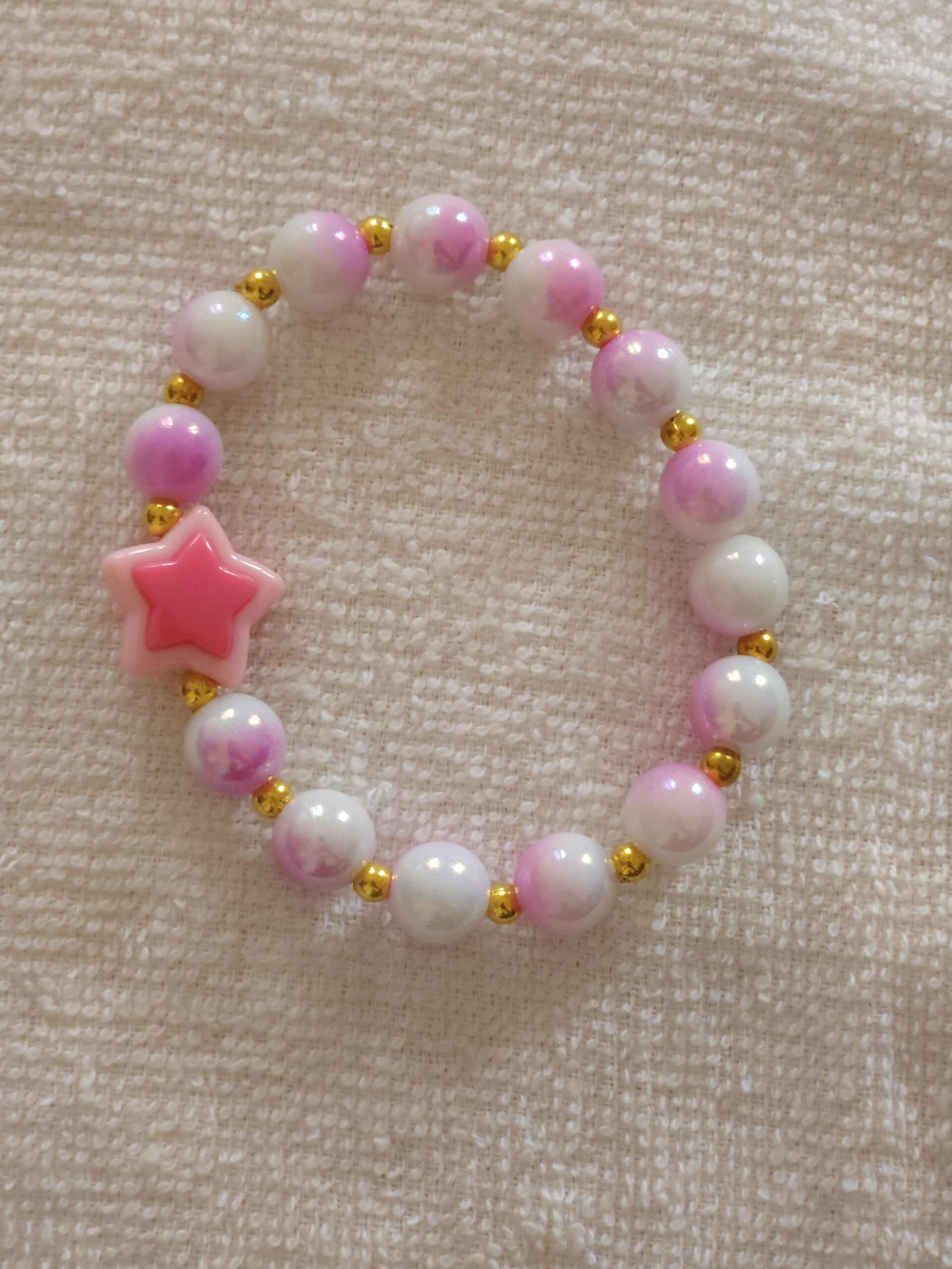 Strawberry Milk Blush Star Handmade Budget Friendly Bracelet