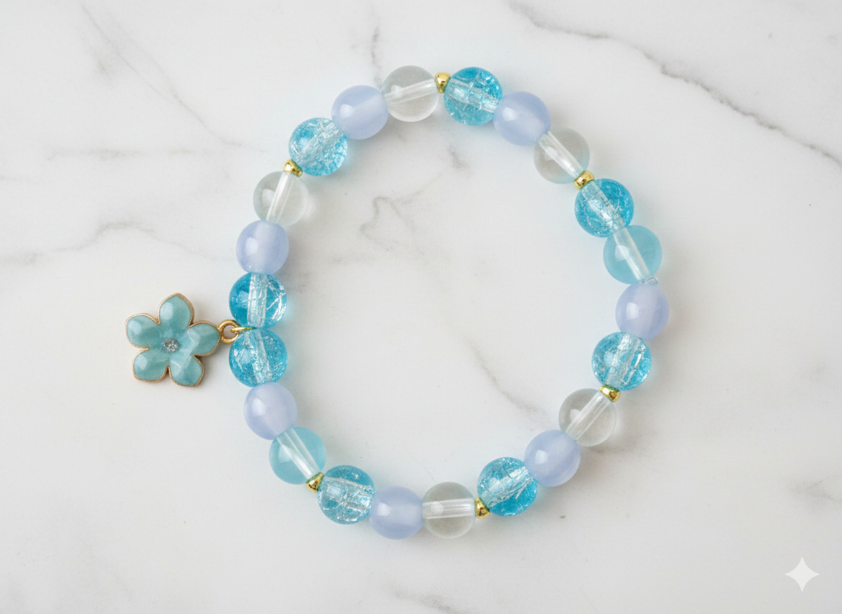 Aqua Breeze Blossom Handmade Semi Premium Bracelet