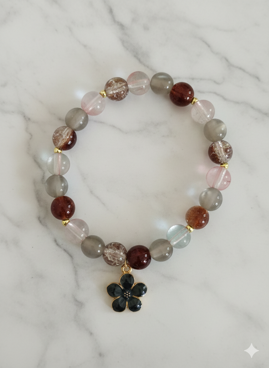 Midnight Bloom Handmade Semi Premium Bracelet