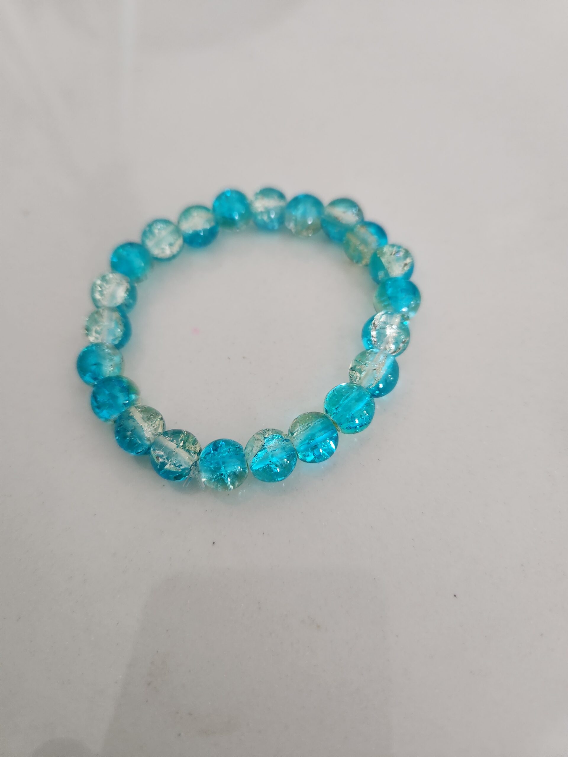 Aquamarine Crackle Handmade Bracelet