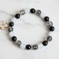 Monochrome Marble Floral Semi Premium Bracelet