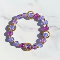 Gilded Amethyst Halo Budget Friendly Bracelet