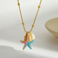 Stella Maris Solitaire Necklace SS 304 Anti Tarnish 18K Gold Plated